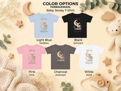 Dream Under The Moon Rehkitz Baby T-Shirt – Verfügbare Farbvarianten von Odd Hour Supply.
