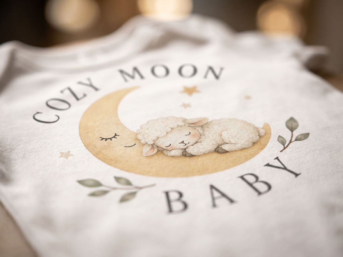 Cozy Moon Lämmchen – Babybody – Detailansicht von Odd Hour Supply.