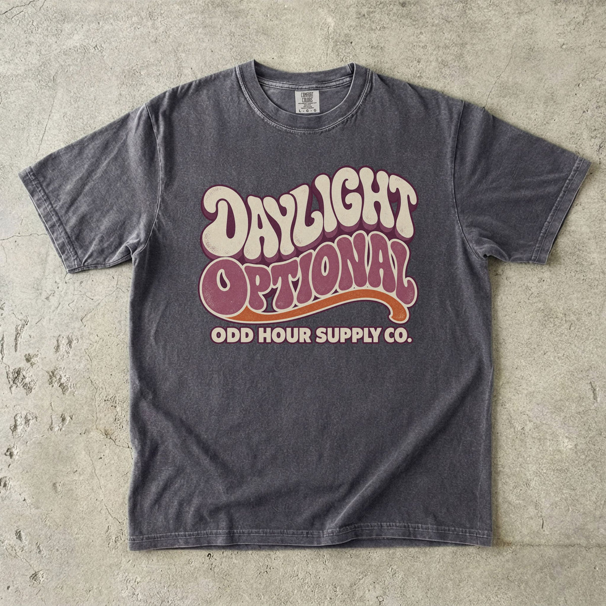 Comfort Colors 1717 T-Shirt in Pepper mit dem Motiv Daylight Optional, Vorderansicht