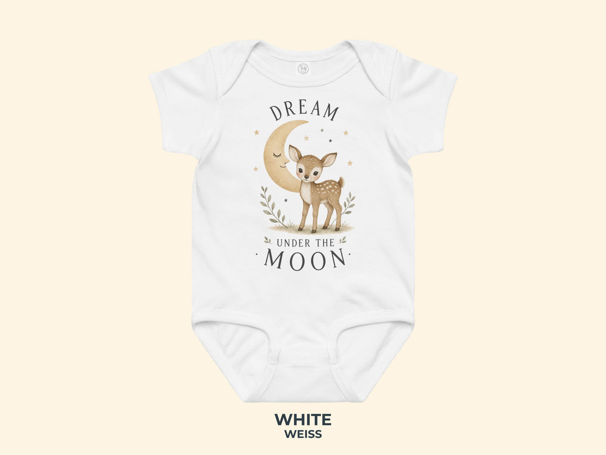 Dream Under The Moon Rehkitz Babybody in Weiß – Produktansicht von Odd Hour Supply.