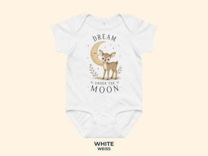 Dream Under The Moon Rehkitz Babybody in Weiß – Produktansicht von Odd Hour Supply.