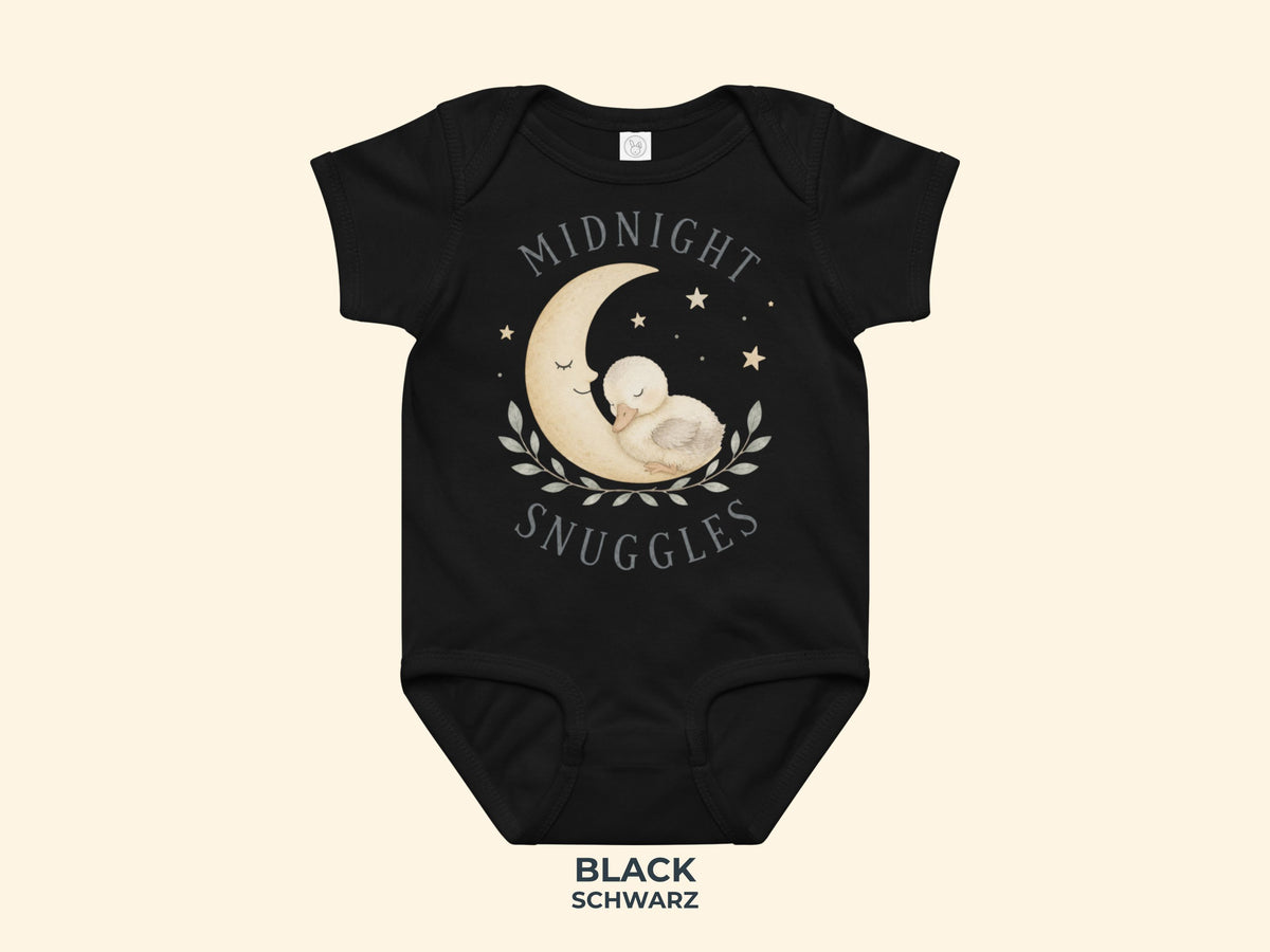 Midnight Snuggles Küken Babybody in Midnight – Produktansicht von Odd Hour Supply.