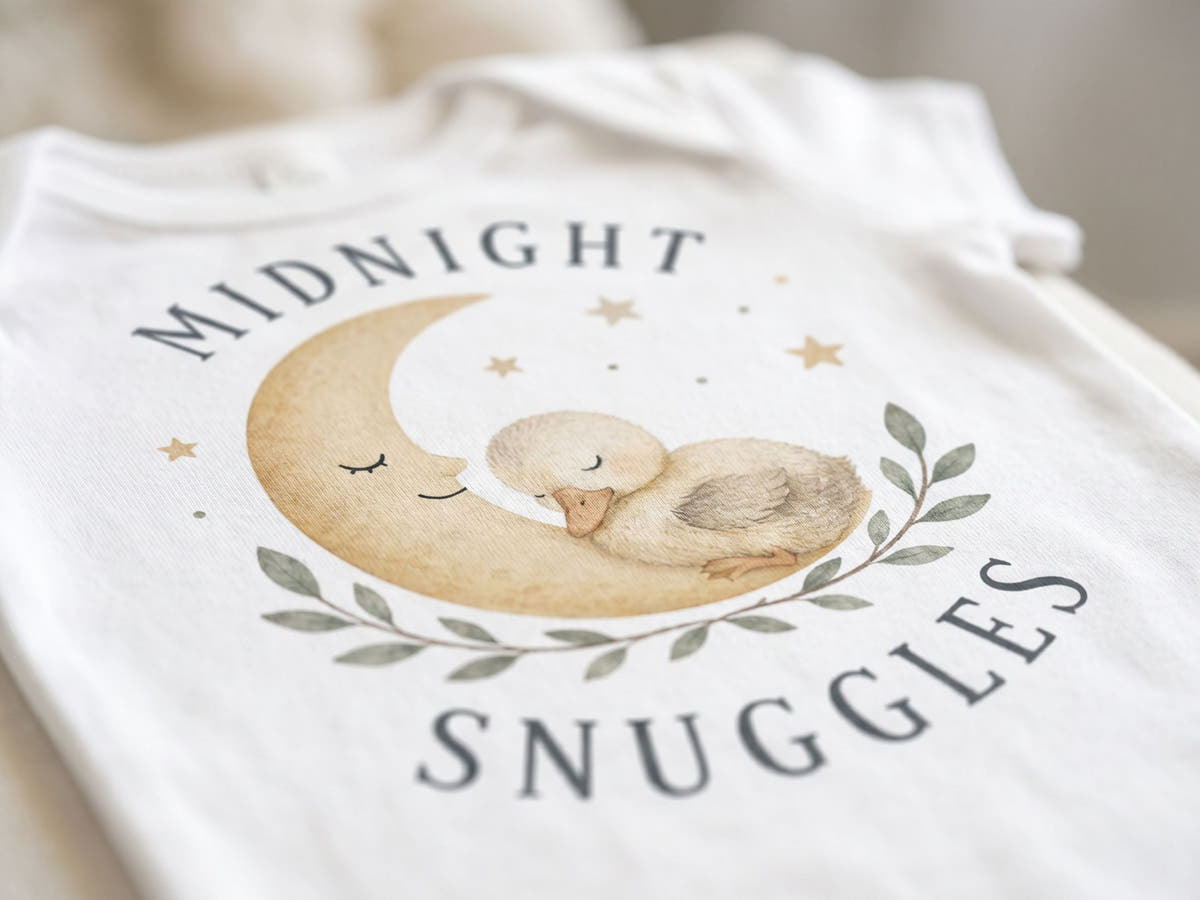 Midnight Snuggles Küken Babybody in Midnight – Detailansicht von Odd Hour Supply.