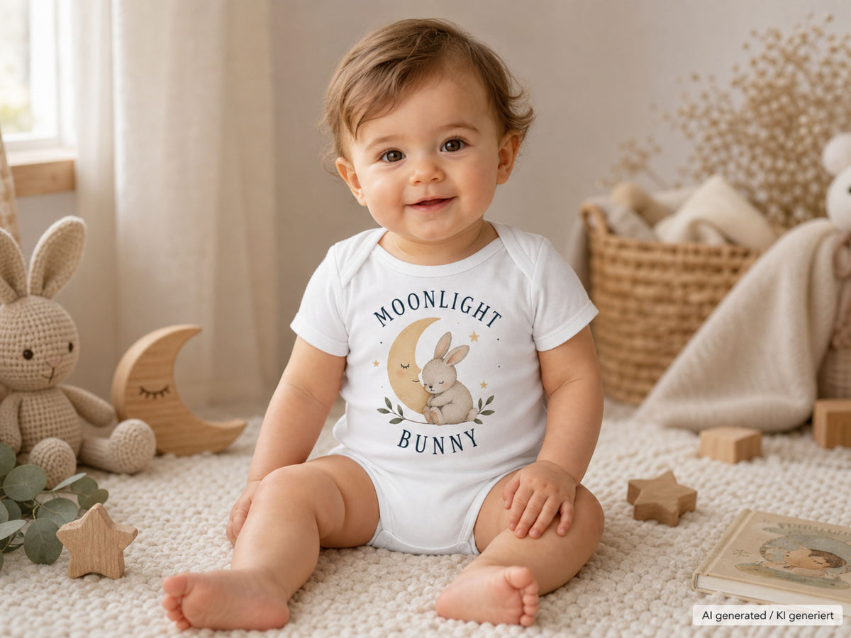 Moonlight Bunny Babybody – Trageansicht von Odd Hour Supply.