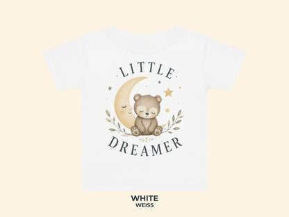 Little Dreamer Teddy Baby T-Shirt in Weiß – Produktansicht von Odd Hour Supply.
