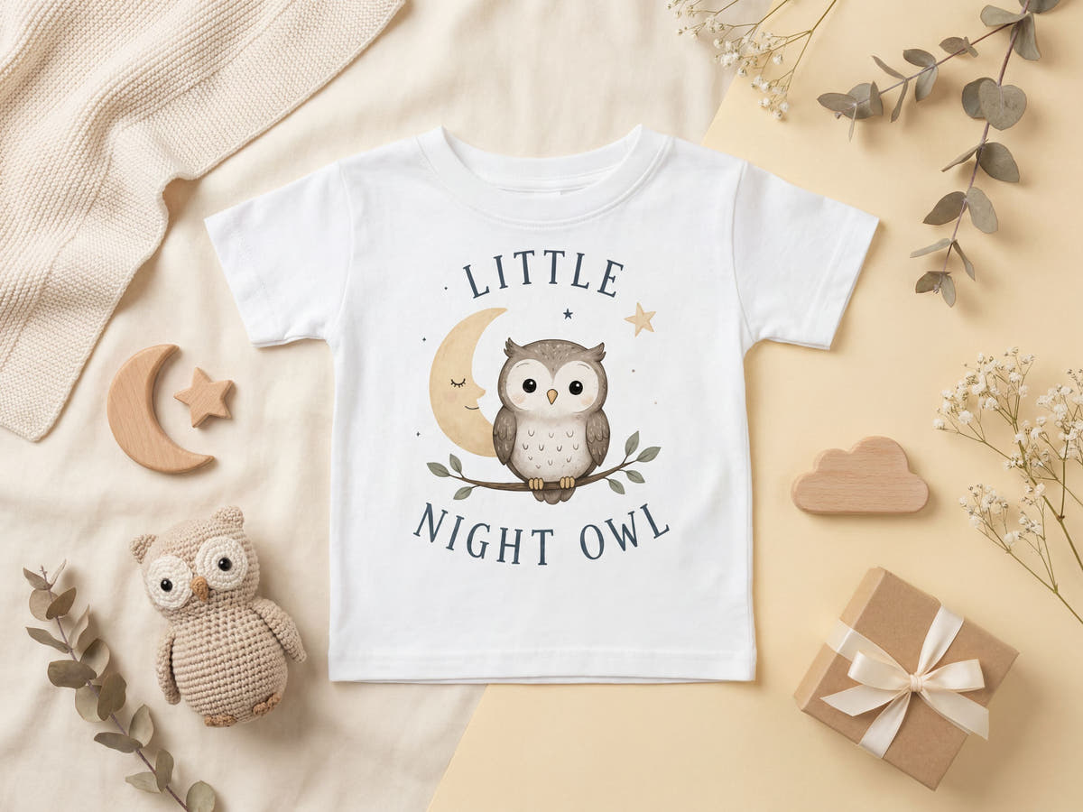 Little Night Owl Baby T-Shirt – Produktansicht von Odd Hour Supply.