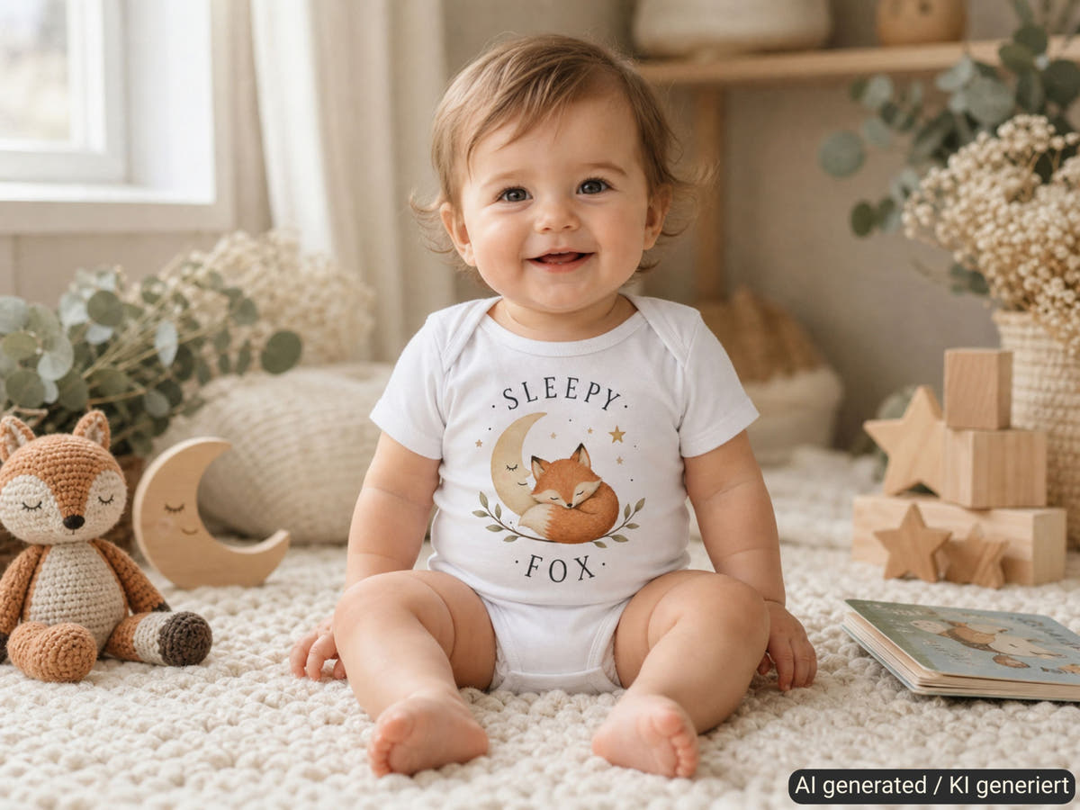 Sleepy Fox Babybody – Trageansicht von Odd Hour Supply.