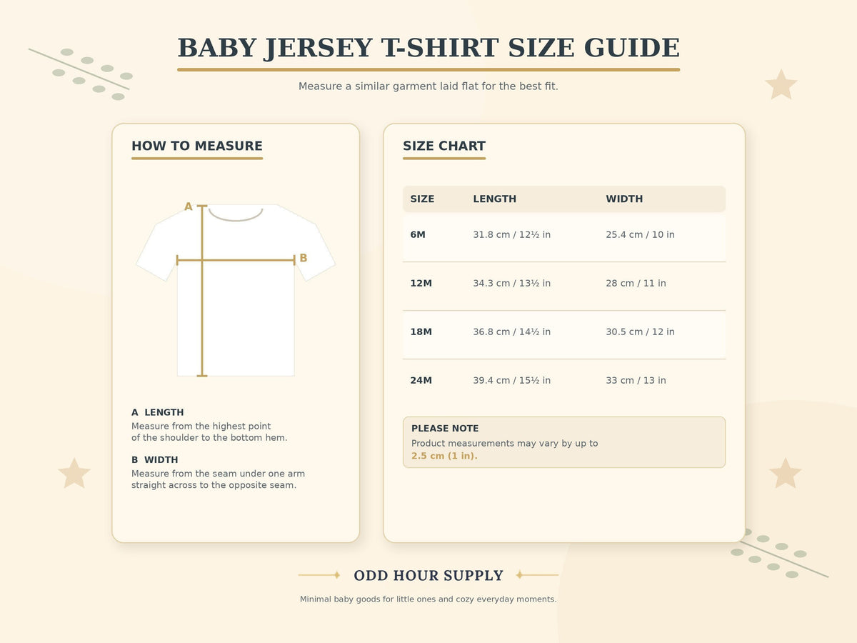 Dream Under The Moon Rehkitz Baby T-Shirt – Größentabelle von Odd Hour Supply.