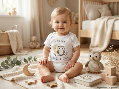 Little Night Owl Babybody – Trageansicht von Odd Hour Supply.