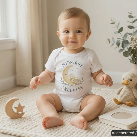 Midnight Snuggles Chick Baby Bodysuit product video