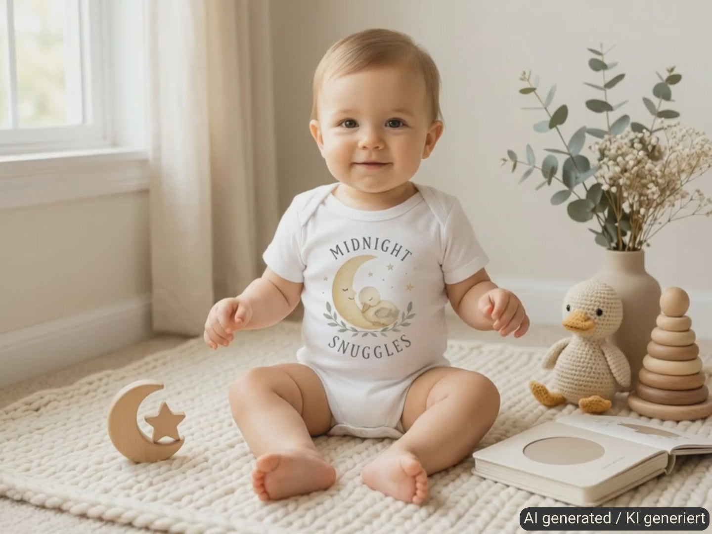 Midnight Snuggles Chick Baby Bodysuit product video